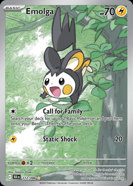 Emolga - NM - 112 - Black Bolt - CardX