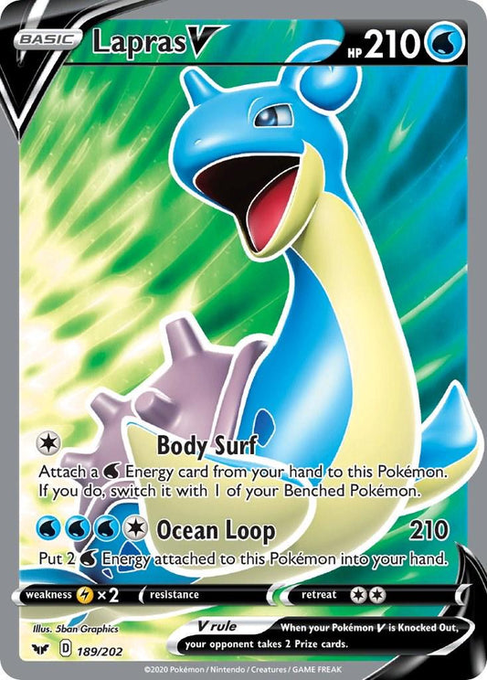 Lapras V - NM - 189 - Sword & Shield - CardX
