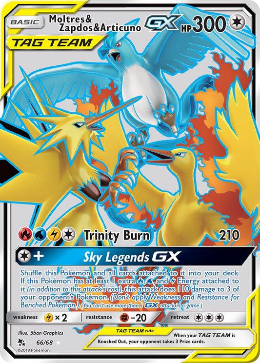 Moltres & Zapdos & Articuno GX - NM - 66 - Hidden Fates - CardX